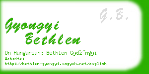 gyongyi bethlen business card